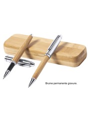  Pennenset van bamboe, incl. doosje