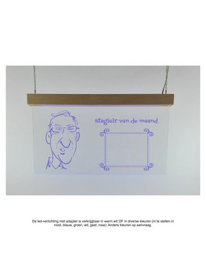  Hangend transparant plexiglas met LED-verlichting, 52x28cm