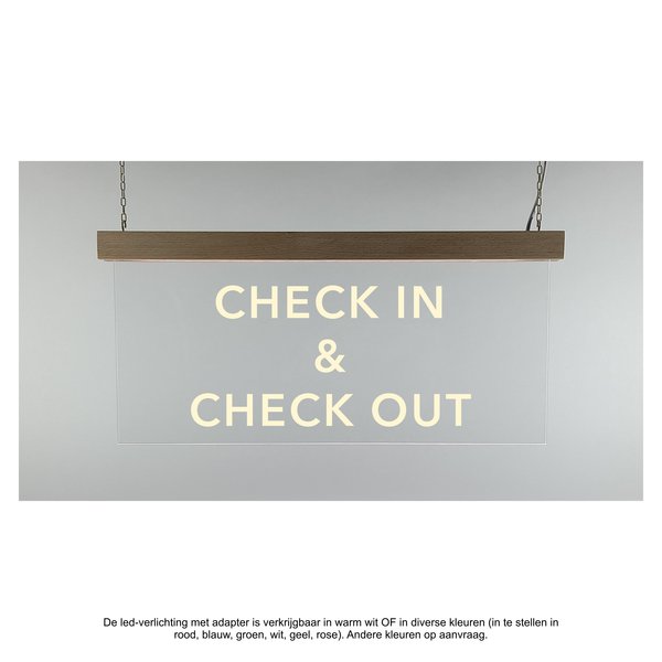 Hangend plexiglas met LED-verlichting, 62x28cm