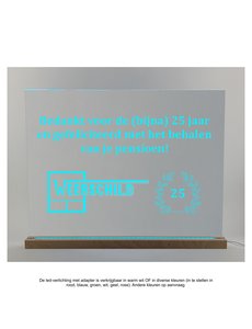  Transparant plexiglas met LED-verlichting, 42x33cm of 32x43cm