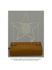  Transparant plexiglas met ster, 17x22cm