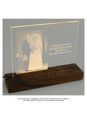  Transparant plexiglas met LED-verlichting, 23x19cm