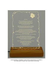  Transparant plexiglas met LED-verlichting, briefpapier staand, 23x32cm