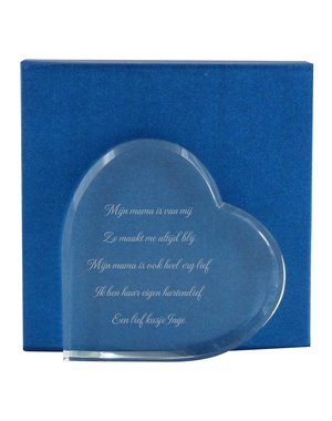  Glazen hart, 140x140mm, incl. geschenkdoos