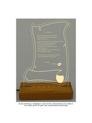  Perkamentrol van transparant plexiglas met LED-verlichting, 23x32cm