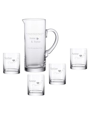  Waterkaraf met 4 tumbler glazen