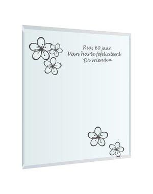  Spiegel graveren, 45x60x0,4cm met facet-rand