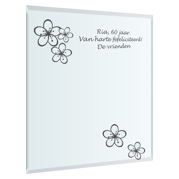 Spiegel graveren met bv tekst