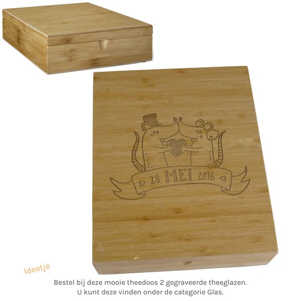 Luxe Bredemeijer Theedoos 9 vaks bamboe, 271x221x79mm