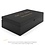 Luxe zwarte theedoos met 6 ronde blikjes en theemaatlepel, 208x355x90mm
