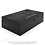 Luxe zwarte theedoos met 6 ronde blikjes en theemaatlepel, 208x355x90mm