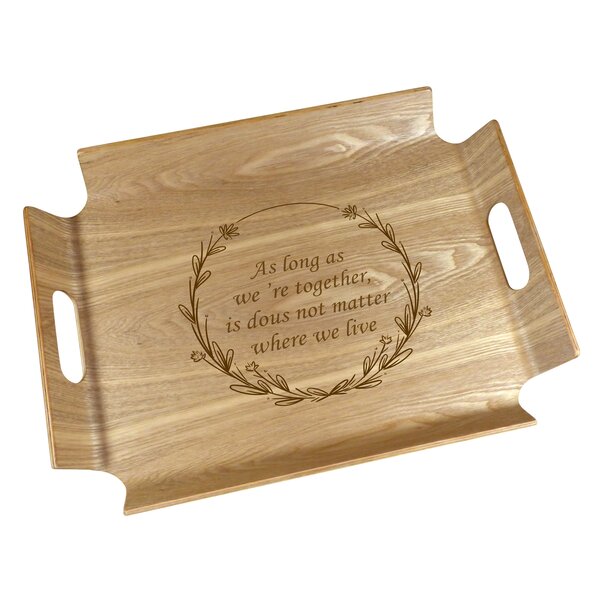 Houten dienblad met retro design, 44,5x33,5cm