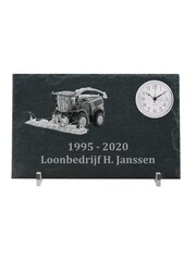  Leisteen met quarzklok, 40x25cm