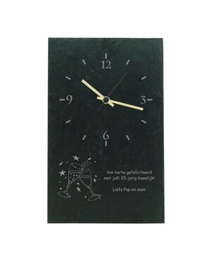  Leisteen met klok, 25x40cm