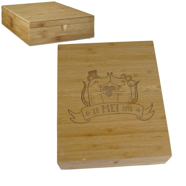 Luxe Bredemeijer Theedoos 9 vaks bamboe, 271x221x79mm