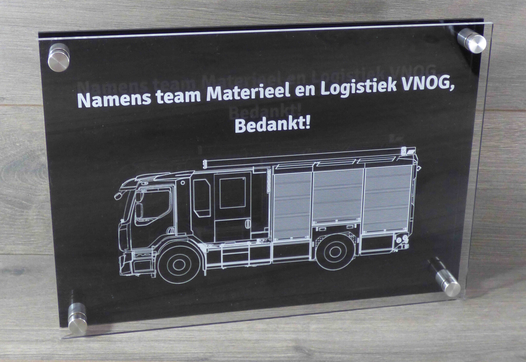 Plexiglas met gravering