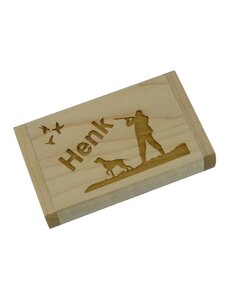 Houten USB stick, incl. houten opbergdoosje