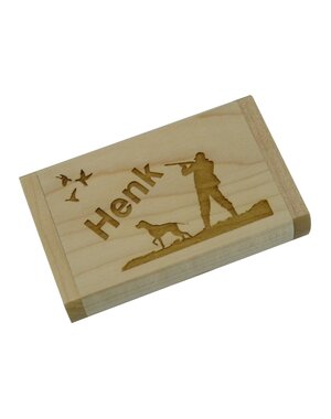 Houten USB stick, incl. houten opbergdoosje