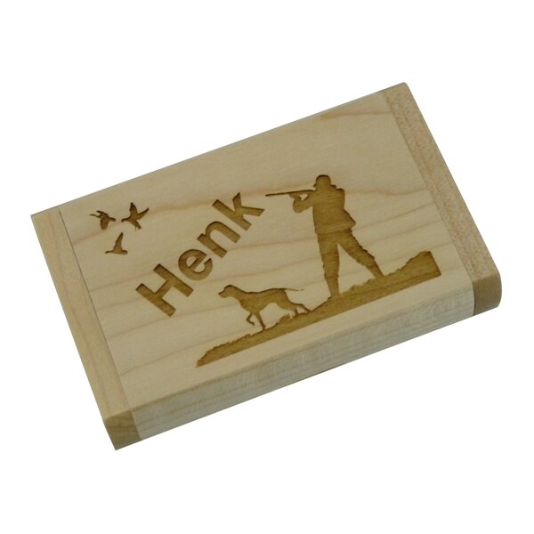 Houten USB stick, incl. houten opbergdoosje, 32GB