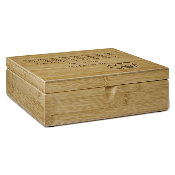 Luxe Bredemeijer Theedoos 6 vaks bamboe, 187x219x73mm