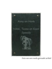  Naambord van leisteen, 20cm breed