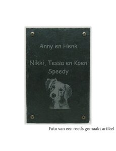  Naambord van leisteen, 20cm breed