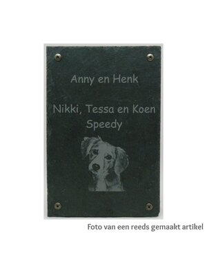  Naambord van leisteen, 20cm breed