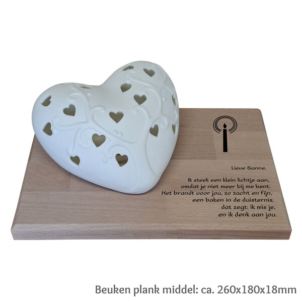 Beeld: porseleinen hart met led-verlichting