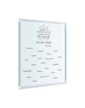  Spiegel graveren, 45x30cm of 30x45cm met facet-rand