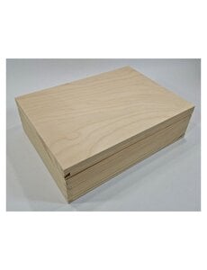  Houten kist met scharnieren 340x250x100mm
