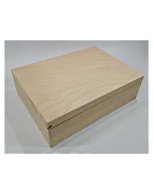  Houten kist met scharnieren 340x250x100mm