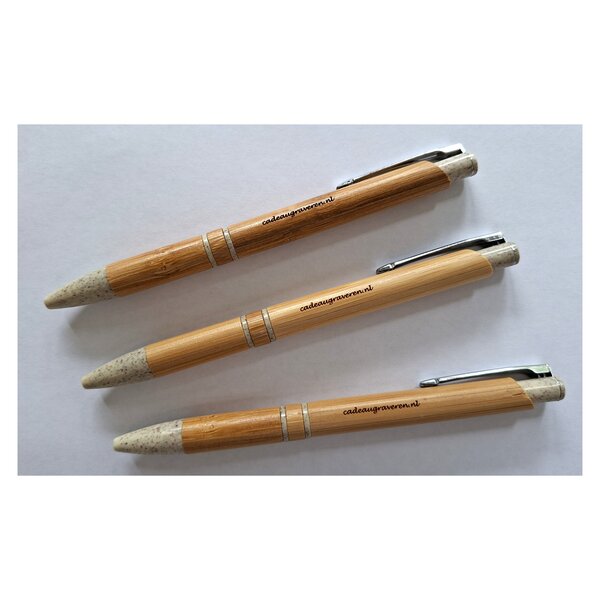 Bamboe pennen 50 stuks, blauw schrijvend