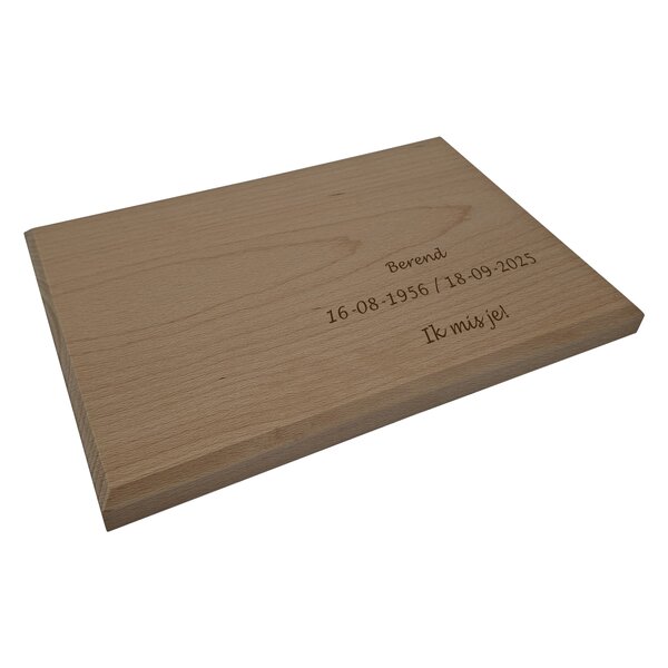 Beuken plank, naturel, 220x150x18mm
