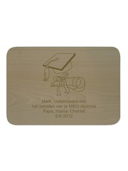  Houten bord, rechthoekig, liggend, 31x21,5cm