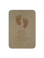  Houten bord, rechthoekig, 21,5x31cm