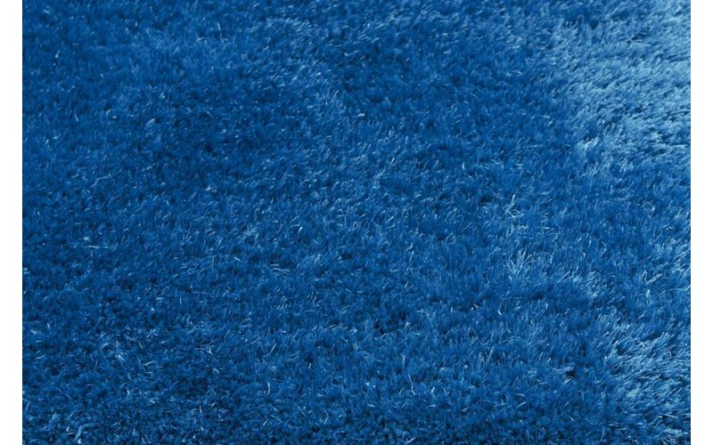 Ross 33 - Rond hoogpolig vloerkleed in blauwe kleursamenstelling