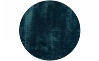 Ross 32 - Rond hoogpolig vloerkleed in petrol kleursamenstelling