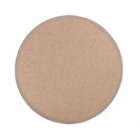 Floorpassion Lago 21 -  Rond  sisal vloerkleed in het zilvergrijs met taupe band