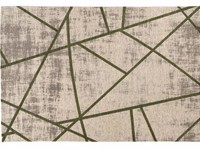Hailey 52 - Prachtig geometrisch vloerkleed in steengrijze en parelmoer donkergroene kleursamenstelling