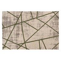 Floorpassion Hailey 52 - Prachtig geometrisch vloerkleed in steengrijze en parelmoer donkergroene kleursamenstelling