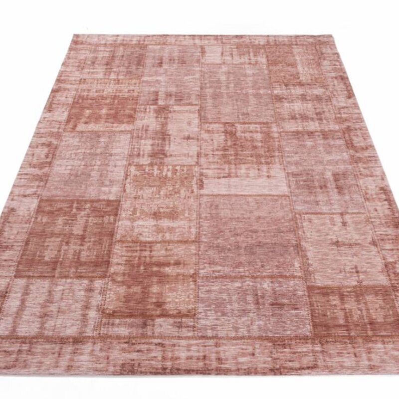 Enzo 44 - Vintage patchwork vloerkleed in Oudroze