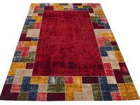 Gaia 45 - Vintage vloerkleed in Rood en Multi kleuren