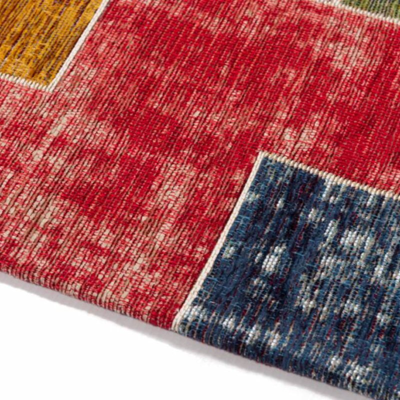 Gaia 45 - Vintage vloerkleed in Rood en Multi kleuren