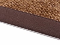 Sisal Outdoor 18 - Sisal vloerkleed voor buiten in donkerbruin met bruine band