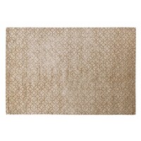 Floorpassion Noma 62 - Uniek geometrisch vloerkleed in steengrijze en donker okergele kleurstelling