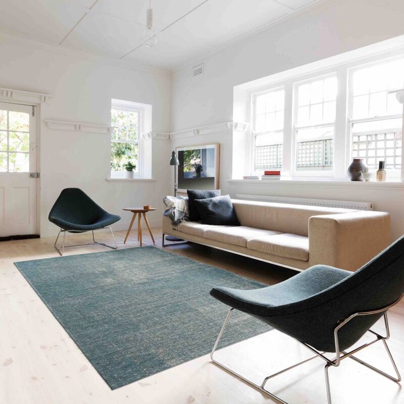 Mace 30 - Vintage vloerkleed in Turquoise kleurstelling