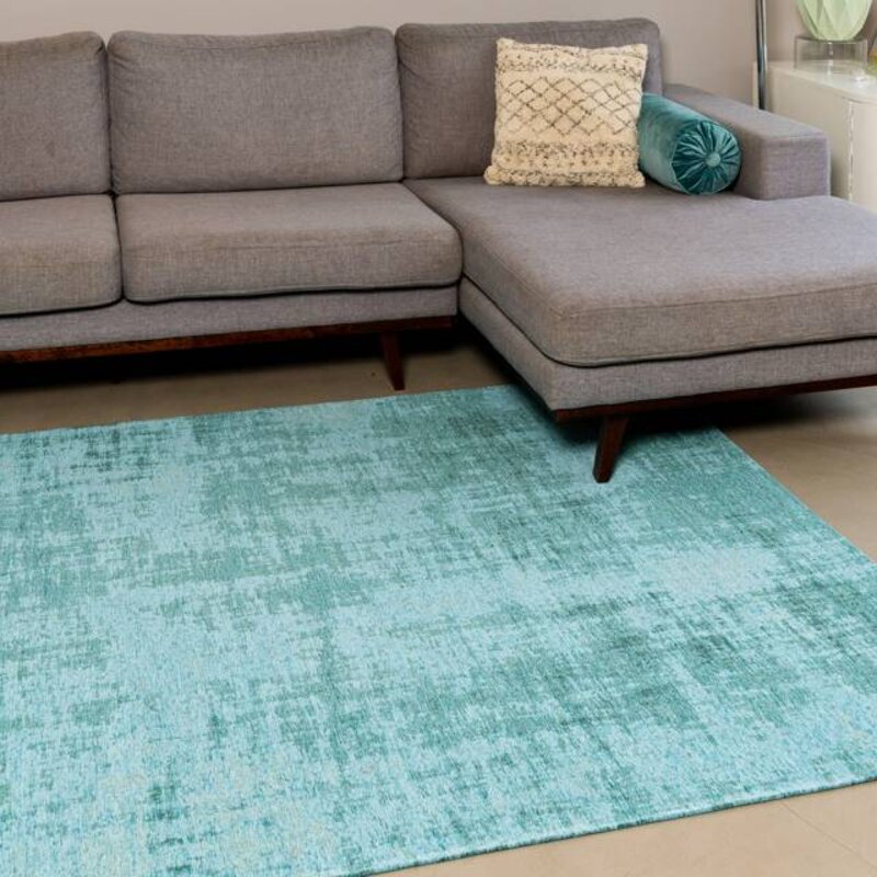 Réal 33 - Prachtig vintage vloerkleed in Turquoise kleursamenstelling