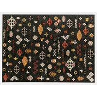 Fred van Leer Bolivian Etis Black 25 - Stoer kleed met Azteken print by Fred van Leer