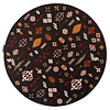 Fred van Leer Bolivian Etis Black 25 - Rond Vloerkleed Floorpassion X Fred