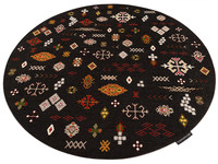 Bolivian Etis Black - Rond Vloerkleed Floorpassion X Fred